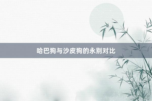 哈巴狗与沙皮狗的永别对比